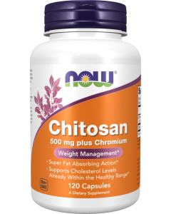 NOW Foods Chitosan 500 mg plus Chromium - 120 Capsules