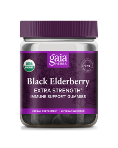 Gaia Herbs Black Elderberry Extra Strength Gummies, 40 Count
