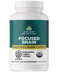 Ancient Nutrition Regenerative Organic Certified™ Focused Brain, 90 count