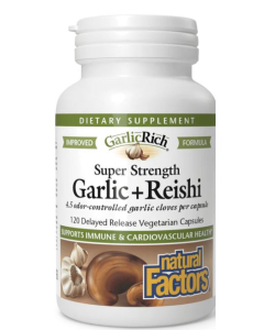 Natural Factors Garlic + Reishi, 120 Delayed Release Veg Capsules - Main