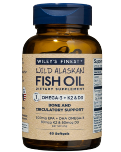 Wiley's Finest Vitamin K2, 60 Fish Capsules
