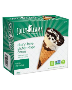 Jolly Llama White Mint Chip Cones - Front view