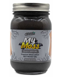 Natural Renewals My Moss + Blackseed, Irish Sea Moss Gel, Refrigerated 16 oz.