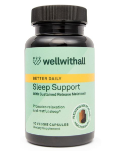 Wellwithall Sleep Support with Sustained-Release Melatonin, 30 capsules