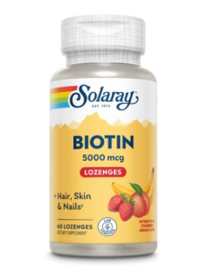 Solaray Two-Staged, Biotin 5000 MCG, 60 Lozenges