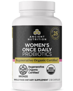 Ancient Nutrition Regenerative Organic Certified™ Women's Once Daily Probiotics, 30 count