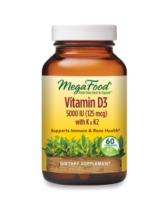 MegaFood Vitamin D3 with K & K2, 5000 IU, 60 Capsules
