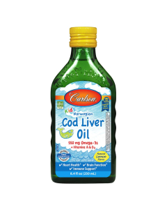 Carlson Kid's Cod Liver Oil Liquid, Lemon, 8.4 fl. oz.