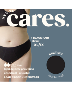 Revol Cares Thong Black XL/1X, 1 pair