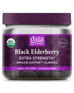 Gaia Herbs Black Elderberry Extra Strength Gummies, 80 Count