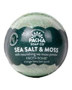 Pacha Soap Co. Sea Salt & Moss Froth Bomb - Front view