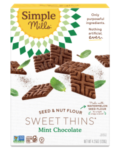 Simple Mills Sweet Thins Mint Chocolate Cookies, 4.25 oz.
