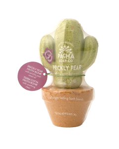 Pacha Soap Co. Prickly Pear Cactus Pot Froth Bomb - Front view