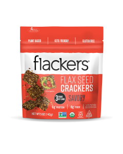Flackers Savory Flaxseed Crackers Package