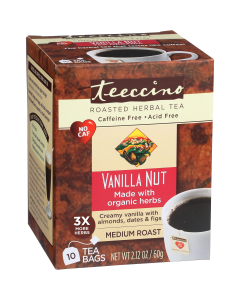Teeccino Vanilla Nut Chicory Roasted Herbal Tea, 10 Tea Bags