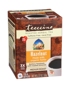 Teeccino Hazelnut Chicory Roasted Herbal Tea, 10 Tea Bags
