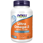 NOW Foods Ultra Omega-3 Fish Oil (Bovine Gelatin) - 90 Softgels