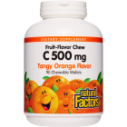 Natural Factors Vitamin C 500mg, Tangy Orange Chewable Wafers, 90 Wafers