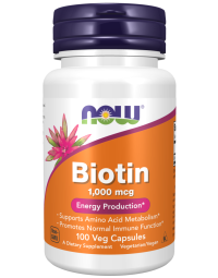 NOW Foods Biotin 1000 mcg - 100 Veg Capsules