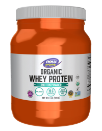 NOW Foods Whey Protein, Organic Unflavored Powder - 1 lb.