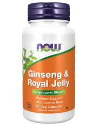 NOW Foods Ginseng & Royal Jelly - 90 Veg Capsules