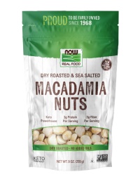 NOW Foods Macadamia Nuts, Dry Roasted & Salted - 9 oz