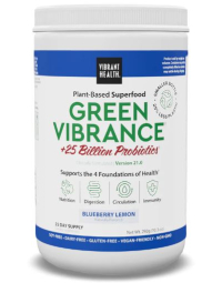 Vibrant Health Green Vibrance Blueberry Lemon Powder - Front view