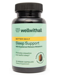 Wellwithall Sleep Support with Sustained-Release Melatonin, 30 capsules