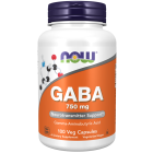 NOW Foods GABA 750 mg - 100 Veg Capsules