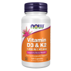 NOW Foods Vitamin D-3 & K-2 - 120 Capsules