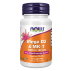 NOW Foods Mega D-3 & MK-7 - 60 Capsules