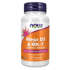 NOW Foods Mega D-3 & MK-7 - 120 Capsules