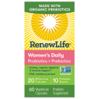 Renew Life Women's Daily Probiotics + Organic Prebiotics, 60 Capsules