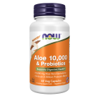NOW Foods Aloe 10,000 & Probiotics - 60 Veg Capsules