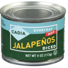 Cadia Diced Hot Jalapenos, 4 oz.