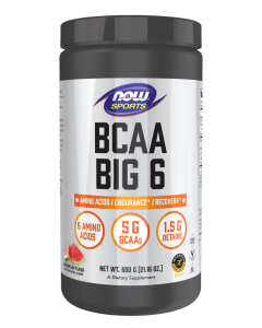 NOW Foods BCAA Big 6 Powder, Watermelon Flavor - 600 g