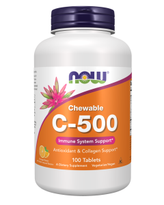 NOW Foods Vitamin C-500 Orange Chewable - 100 Tablets