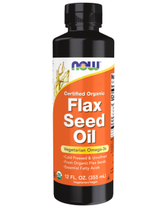 NOW Foods Flax Seed Oil Liquid, Organic - 12 fl. oz.