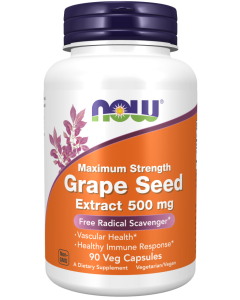 NOW Foods Grape Seed Extract, Maximum Strength 500 mg - 90 Veg Capsules