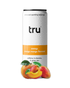 Tru Orange Mango Energy Sparkling Drink - Front view