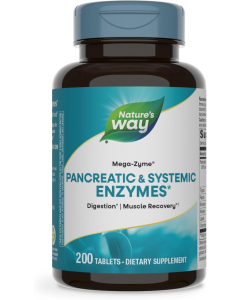  Nature's Way Mega-Zyme, Pancreatic & Systemic Enzymes, 200 Tablets