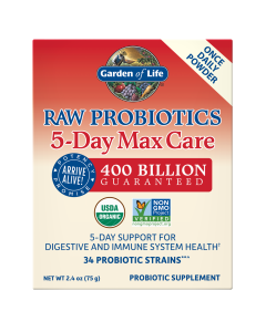 Garden of Life RAW Probiotics 5-Day Max Care Powder, Banana Flavor, 2.4 oz.
