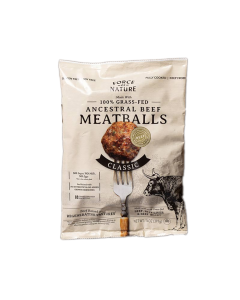 Force of Nature Grass Fed Beef Ancestral Blend Classic Meatballs, 14oz.