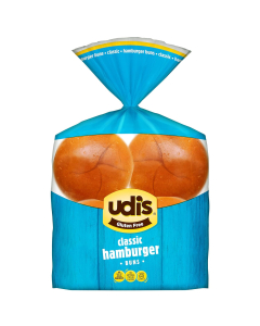 Udi's Gluten Free Classic Hamburger Buns, Frozen, 10.4 oz.