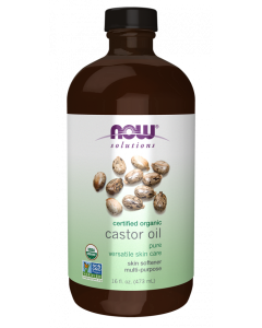 NOW Foods Castor Oil in Glass Bottle, Organic - 16 fl. oz.