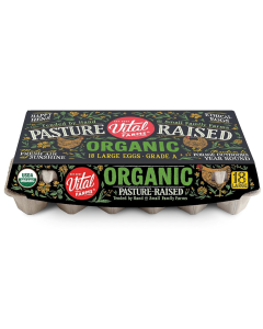 Vital Farms Organic Pasture-Raised Grade A Large Eggs, 18 Count