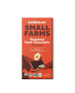 GoodSam Hazelnut Dark Chocolate Bar - Front view