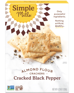 Simple Mills Cracked Black Pepper Almond Flour Crackers, 4.25 oz.