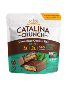 Catalina Crunch Dark Chocolate Cookie Bar with Mint Flavor, 4 Bars