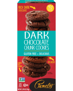 Pamela's Gluten Free Dark Chocolate Chunk Cookies, 5.29 oz.